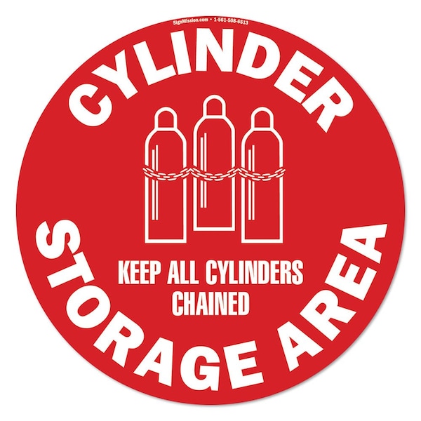 Signmission Keep Cylinders Chained 16in Non-Slip Floor Marker, 16" x 16", FD-2-C-16-99920 FD-2-C-16-99920 - main